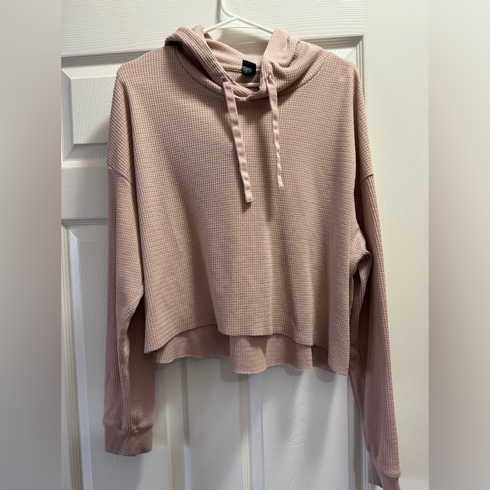 Women’s Cropped Waffle-Knit Hoodie